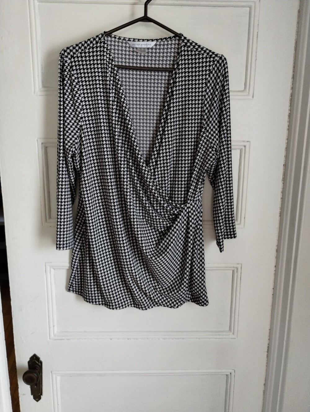 Peter Nygard Black & White  Wrap-Style Women's Top